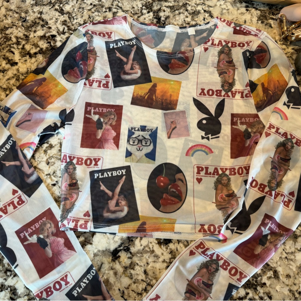 Playboy sheer magazine top
